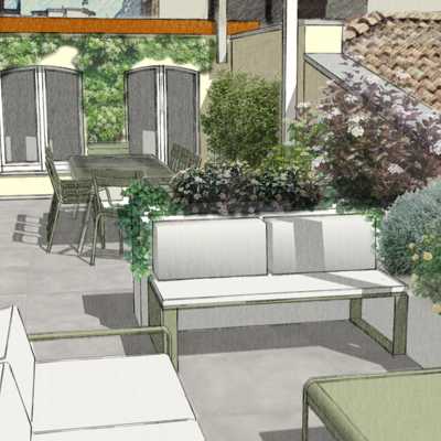 progettazione terrazzo: rendering